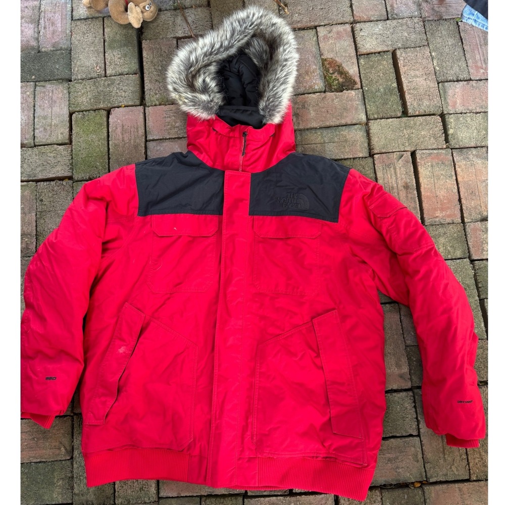 The North Face Gotham III Down Jacket Red Black 550 Fill Parka Mens XXL NF0A33RG
